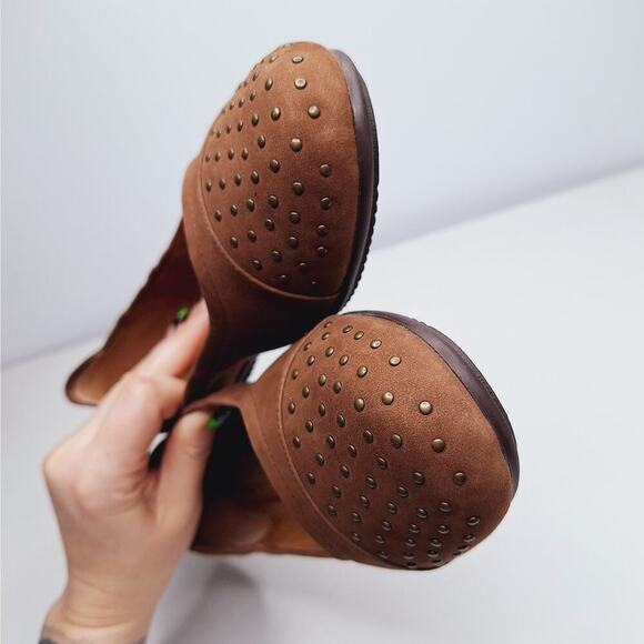 Josef Seibel Pippa 43 Ballet Flats EU 42 US 11 Suede Leather Studded Chestnut - Picture 10 of 12